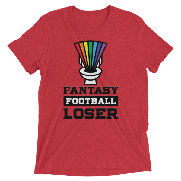 Red Fantasy Football Loser Shirt - Rainbow Toilet