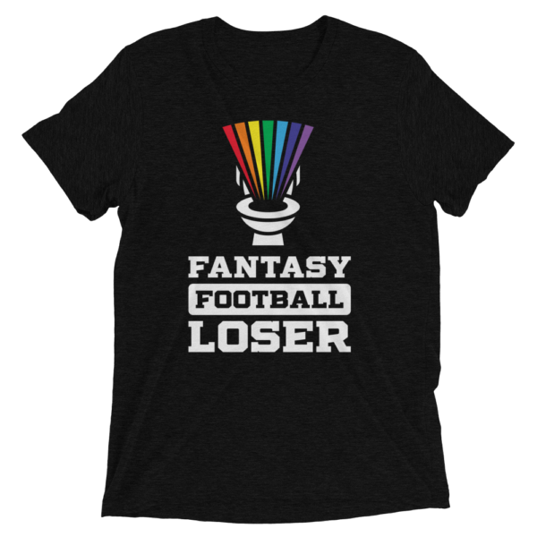 Black Fantasy Football Loser Shirt - Rainbow Toilet