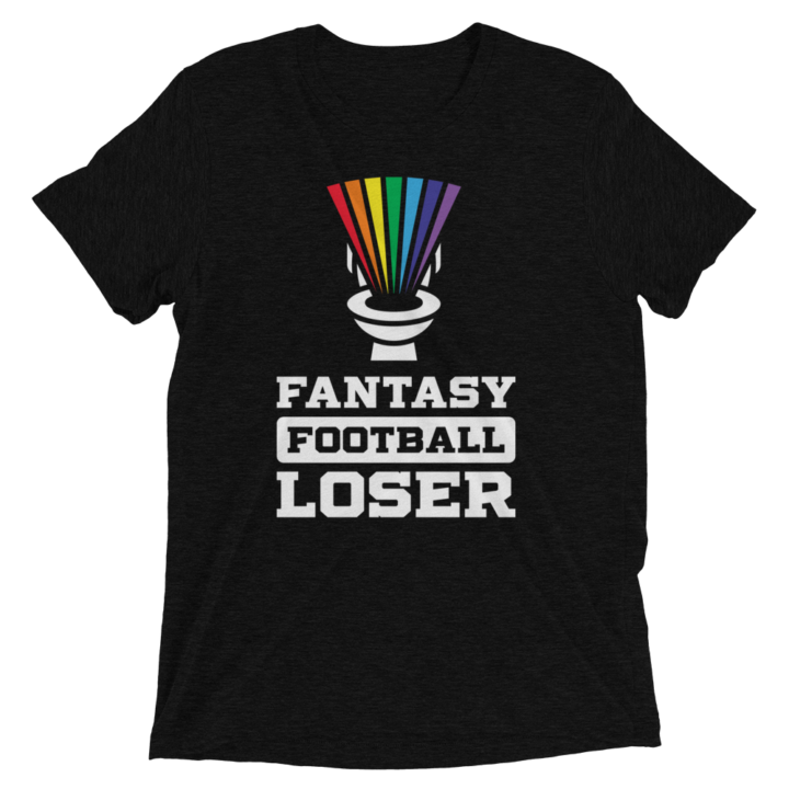 Black Fantasy Football Loser Shirt - Rainbow Toilet