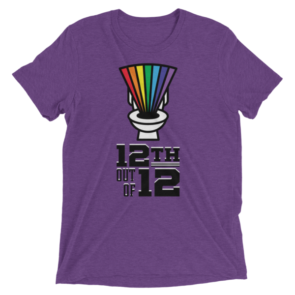 Purple Fantasy Football Loser Shirt - Rainbow Toilet 12th out of 12