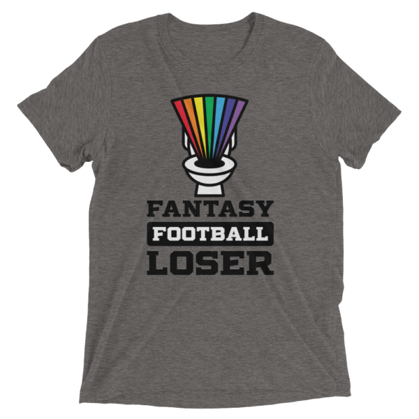 Gray Fantasy Football Loser Shirt - Rainbow Toilet