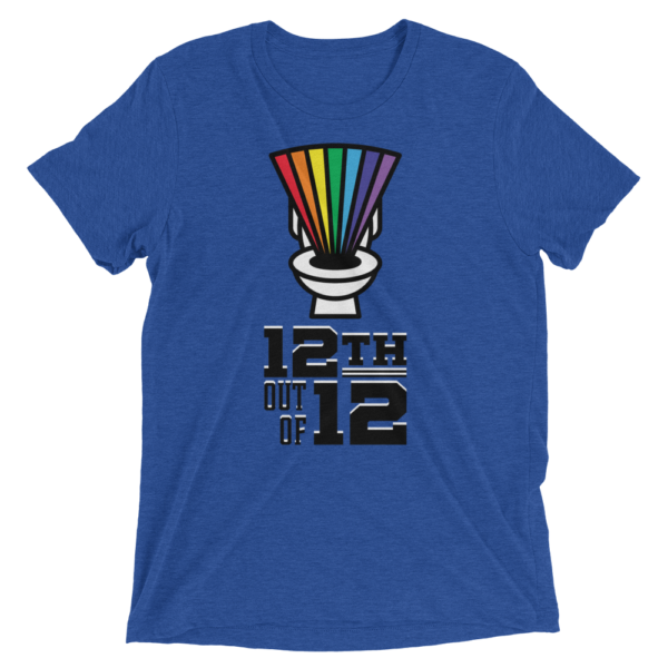 Blue Fantasy Football Loser Shirt - Rainbow Toilet 12th out of 12